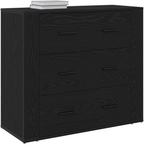 vidaXL Sideboard Czarny Dąb Drewno Średni Bufet Prostokątny 3