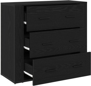 vidaXL Sideboard Czarny Dąb Drewno Średni Bufet Prostokątny 5