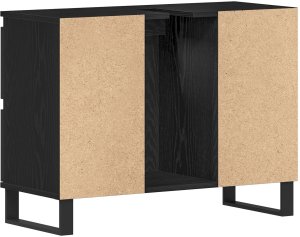 vidaXL Szafka Łazienkowa Czarny Dąb Drewno Inżynieryjne Kompaktowa 8