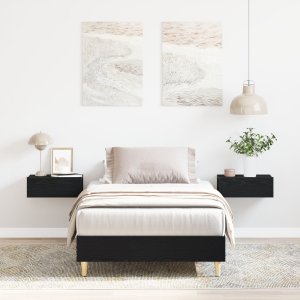 Stelaż łóżka vidaXL Czarny dąb Drewno kompozytowe 90 x 200 cm jednoosobowe 1