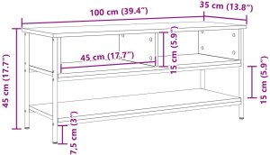 vidaXL Szafka pod telewizor Czarny dąb Średni 9