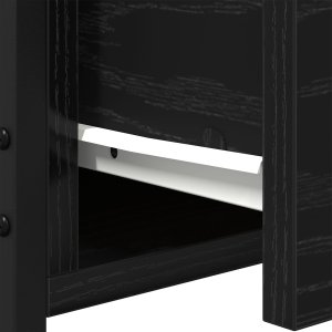 vidaXL Stolik nocny Czarny dąb Drewno inżynieryjne z metalową ramą 8