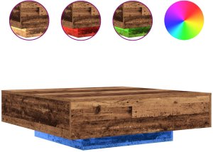 vidaXL Stolik kawowy Stare drewno Lite drewno 100 x 100 x 31 cm 4