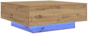 vidaXL Stolik Kawowy Dąb rzemieślniczy Drewno inżynieryjne 80 x 80 x 31 cm 2