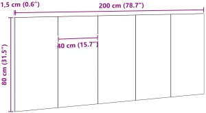 vidaXL Zagłówek Czarny dąb Drewno 120 cm szerokości Dekoracyjne akcenty 9