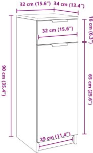 vidaXL Szafki i przechowywanie czarny dąb MDF, fornirek czarnego dębu 8