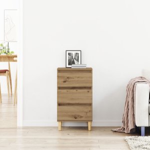 vidaXL vidaXL Stolik nocny Dąb rzemieślniczy Materiał drewnopochodny Mały 4