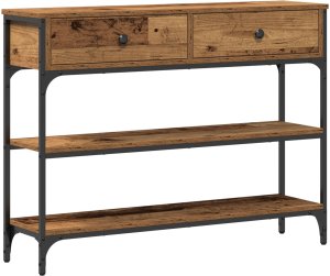 vidaXL Stolik Konsolowy Stare drewno Drewno i metal Średni 2