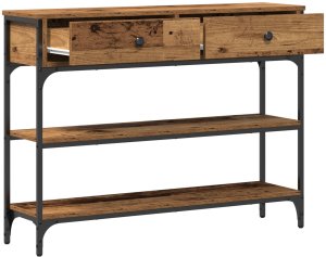 vidaXL Stolik Konsolowy Stare drewno Drewno i metal Średni 5