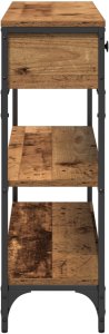 vidaXL Stolik Konsolowy Stare drewno Drewno i metal Średni 7