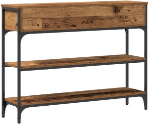 vidaXL Stolik Konsolowy Stare drewno Drewno i metal Średni 8