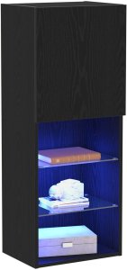 vidaXL Stolik RTV Czarny Dąb Średni 3