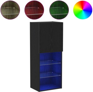 vidaXL Stolik RTV Czarny Dąb Średni 4