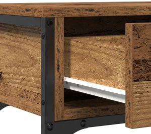 vidaXL Stolik konsolowy Stare drewno Lite drewno, Metal Średni 9