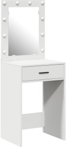 vidaXL Biały Materiał drewnopochodny 50 x 41 x 135 cm Lustro Toaletka 2