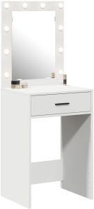 vidaXL Biały Materiał drewnopochodny 50 x 41 x 135 cm Lustro Toaletka 3