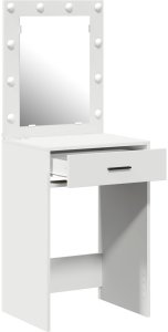 vidaXL Biały Materiał drewnopochodny 50 x 41 x 135 cm Lustro Toaletka 4