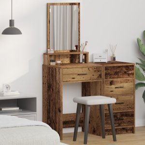 vidaXL Stare drewno Lite drewno z odzysku 50 x 41 x 140 cm Lustro 1