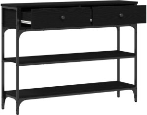 vidaXL Stolik Konsolowy Czarny dąb Drewno, Metal 100 cm Trwały 5