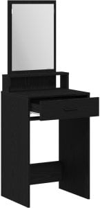 vidaXL Czarny dąb Materiał drewnopochodny, lustro 50 x 41 x 140 cm 4