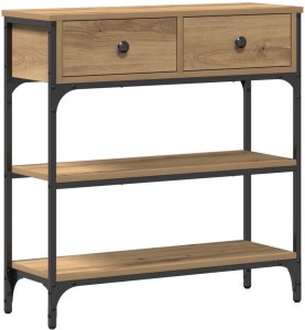 vidaXL Stolik Konsolowy Dąb artisan Lite drewno dębowe Średni 2