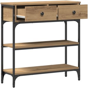 vidaXL Stolik Konsolowy Dąb artisan Lite drewno dębowe Średni 5