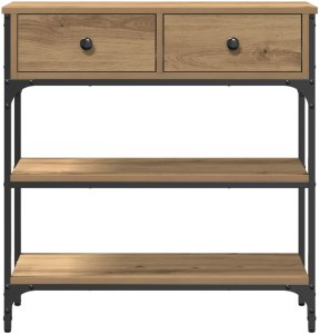 vidaXL Stolik Konsolowy Dąb artisan Lite drewno dębowe Średni 6