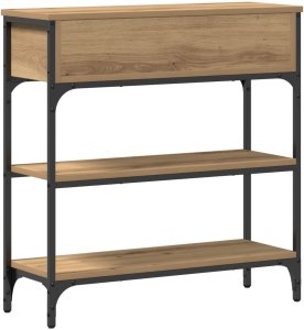 vidaXL Stolik Konsolowy Dąb artisan Lite drewno dębowe Średni 8