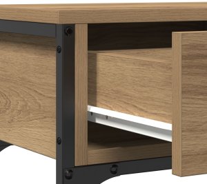 vidaXL Stolik Konsolowy Dąb artisan Lite drewno dębowe Średni 10