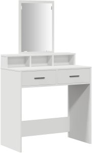 vidaXL Biała MDF 79 x 41 x 140 cm Toaletka Prostokątna Nowoczesna 2