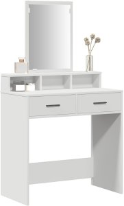 vidaXL Biała MDF 79 x 41 x 140 cm Toaletka Prostokątna Nowoczesna 3