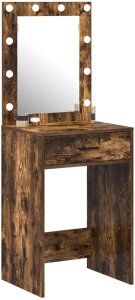 vidaXL Wędzony dąb Lite drewno dębowe 50 x 41 x 135 cm Szuflady 3