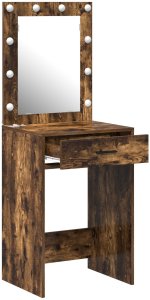 vidaXL Wędzony dąb Lite drewno dębowe 50 x 41 x 135 cm Szuflady 4