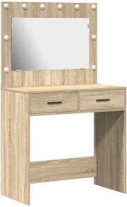 vidaXL Sonoma oak Drewno inżynieryjne, szkło 78.5 x 41 x 135 cm Toaletka 2