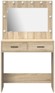 vidaXL Sonoma oak Drewno inżynieryjne, szkło 78.5 x 41 x 135 cm Toaletka 5
