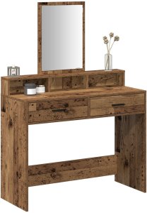 vidaXL Stare drewno Lite drewno 100 x 41 x 140 cm Lustro Toaletka 3