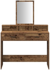 vidaXL Stare drewno Lite drewno 100 x 41 x 140 cm Lustro Toaletka 6