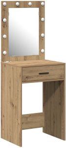 vidaXL Dąb artystyczny MDF, Szkło 50 x 41 x 135 cm Lustro Toaletka 2