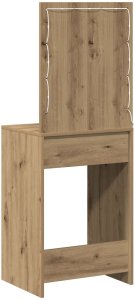 vidaXL Dąb artystyczny MDF, Szkło 50 x 41 x 135 cm Lustro Toaletka 7