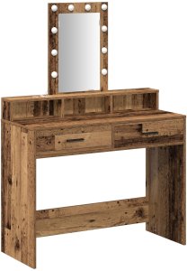 vidaXL Stół toaletki Stare drewno Lite drewno 100 x 41 x 140 cm 2