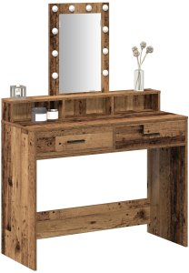 vidaXL Stół toaletki Stare drewno Lite drewno 100 x 41 x 140 cm 3