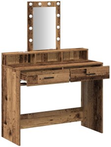 vidaXL Stół toaletki Stare drewno Lite drewno 100 x 41 x 140 cm 4