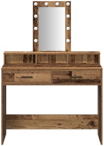 vidaXL Stół toaletki Stare drewno Lite drewno 100 x 41 x 140 cm 5