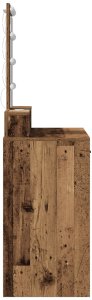 vidaXL Stół toaletki Stare drewno Lite drewno 100 x 41 x 140 cm 6