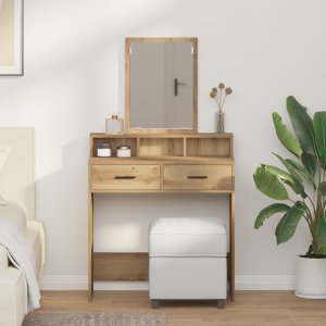 vidaXL Toaletka z litego drewna dębowego Materiał lite drewno 1