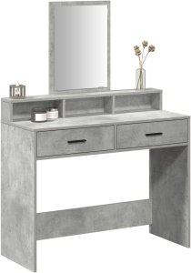 vidaXL Szary beton Płyta wiórowa 100 x 41 x 140 cm Nowoczesna toaletka 3