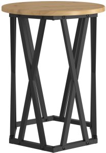 vidaXL Dębowa rzemieślnicza MDF, Metal Średni Stolik kawowy Okrągły 7