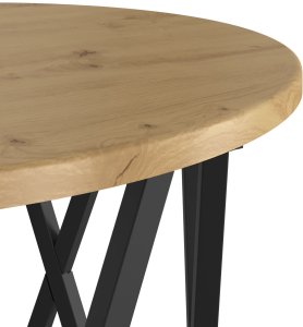 vidaXL Dębowa rzemieślnicza MDF, Metal Średni Stolik kawowy Okrągły 8