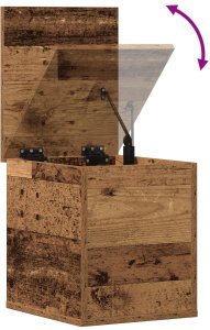 vidaXL Skrzynia do przechowywania Stare drewno Lite drewno 30 x 35 x 35 cm 9