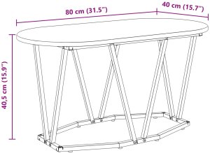 vidaXL Stoliki kawowe Szary Sonoma Metal Średni 8